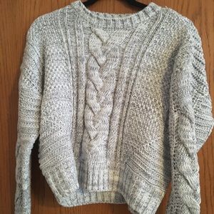 Cropped long sleeve sweater